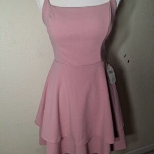 Altar'd State Dusty Rose Square Neck Mini Dress